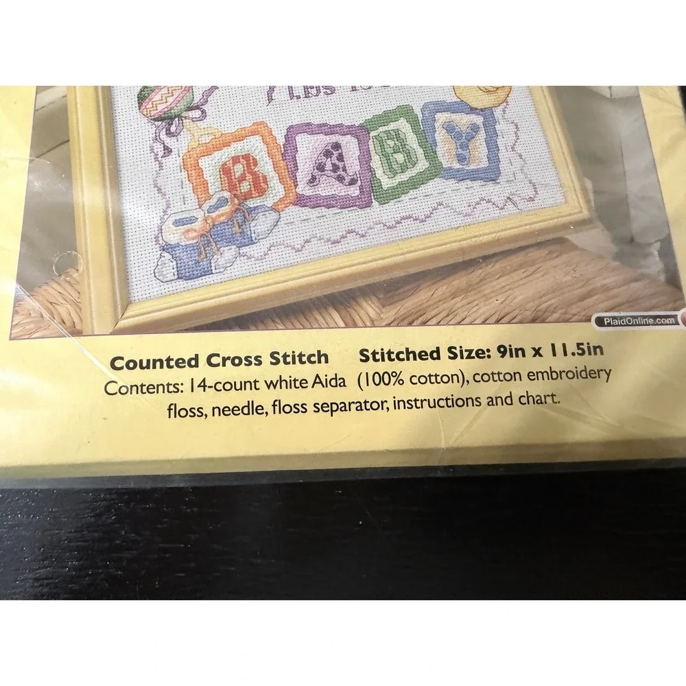 Bucilla Baby Blocks Birth Record Counted Cross Stitch Kit‎ WM45403 9x11.5 NEW